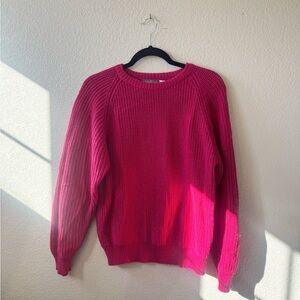 Vibrant Pink Crew Neck Sweater